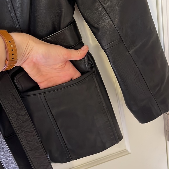 Womens Wilson’s leather jacket with tie - Picture 4 of 12